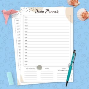Daily Planner with Time Slots Template