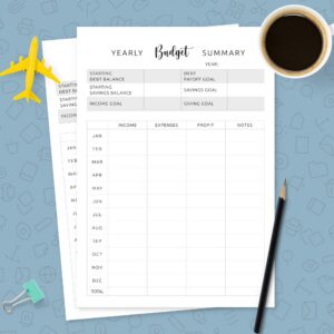 Yearly Budget Summary Template